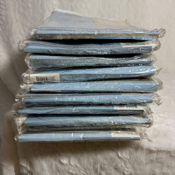 Jubilee Embroidered Window Curtain Tiers Set 60"x36" Pamela White Elegant Decor - Picture 9 of 9